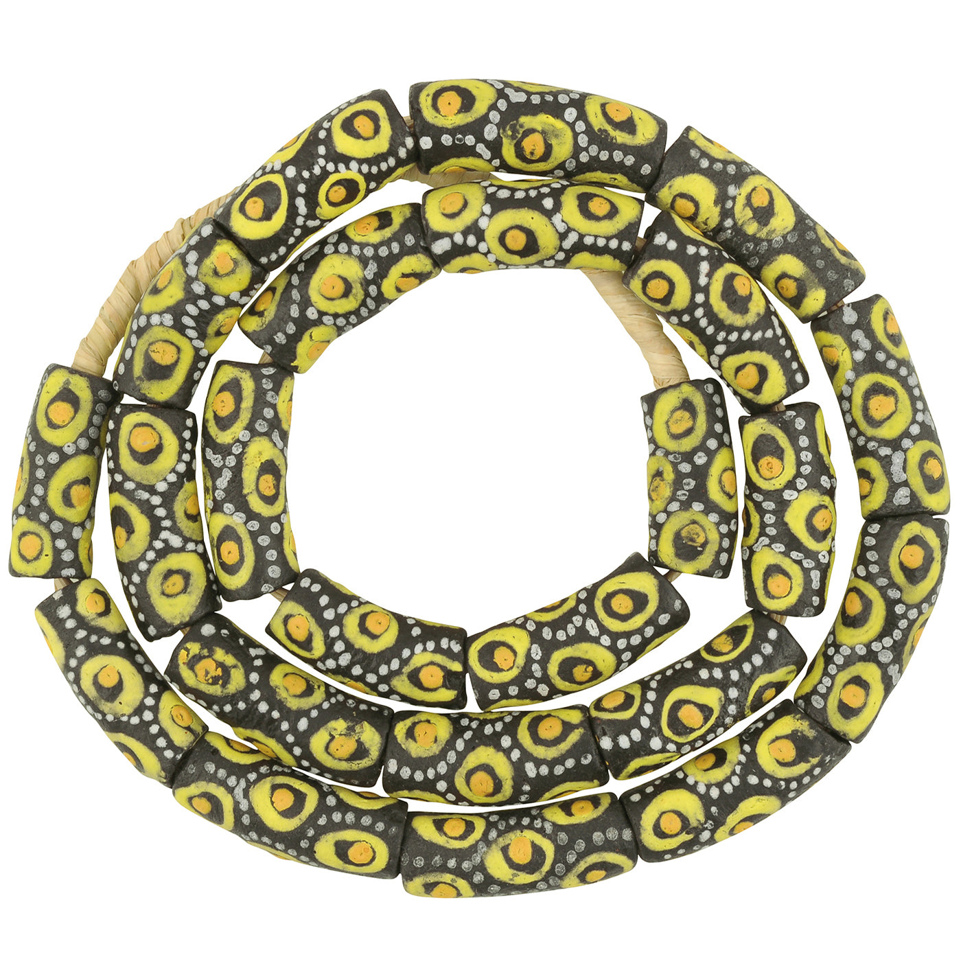 New African Trade Beads - Handmade 10Mm Powder Glass Ghana Beads