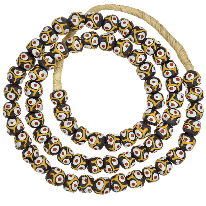 Fancy African Trade Beads - Recycled Glass Krobo Beads 11Mm