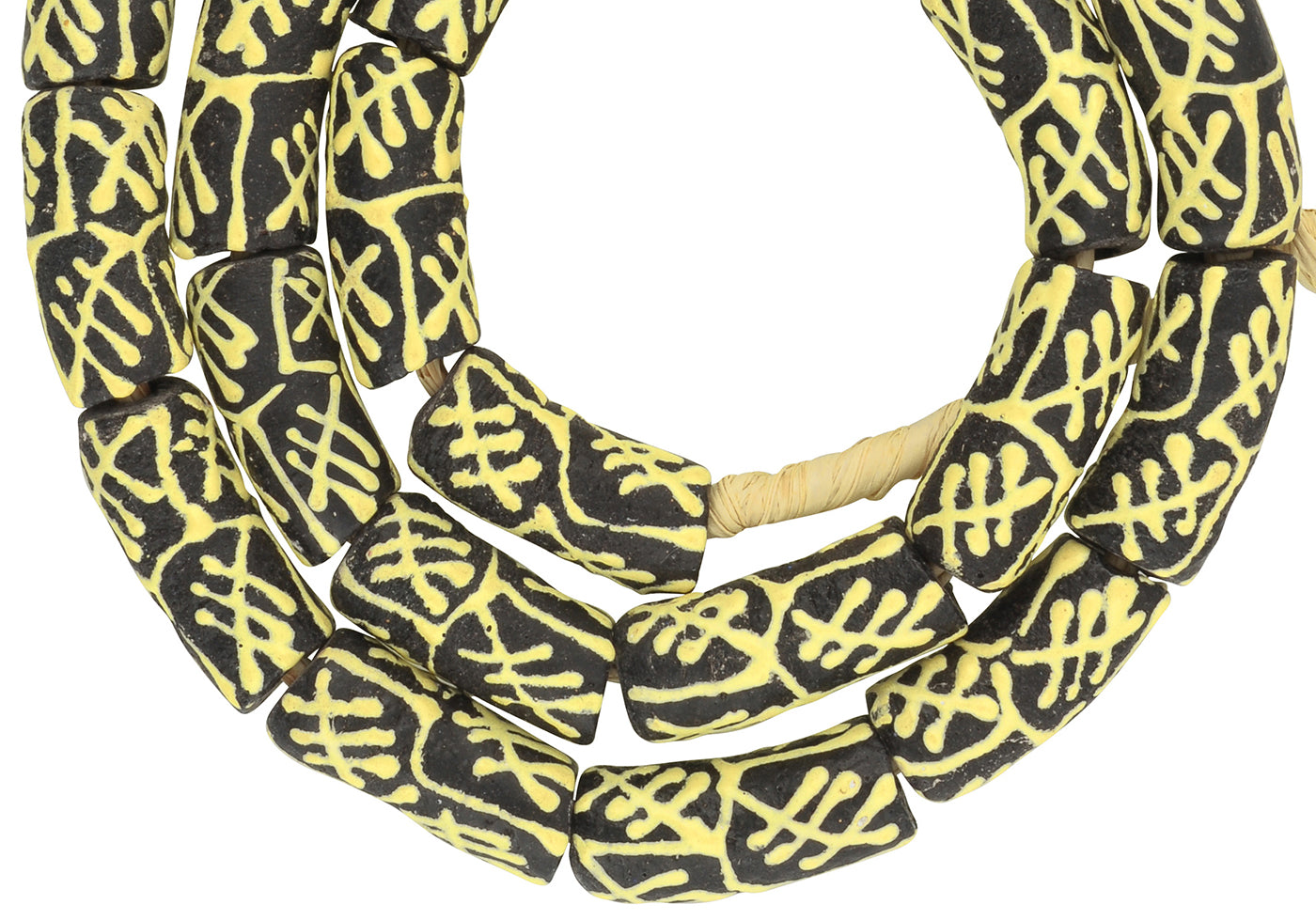 Fancy African Trade Beads - Powder Glass From Ghana - close-up