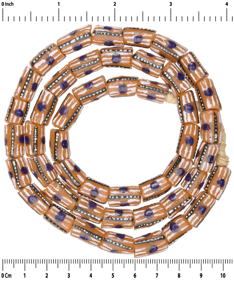 Fancy African Trade Beads - Recycled Glass Krobo Beads 9Mm - close-up
