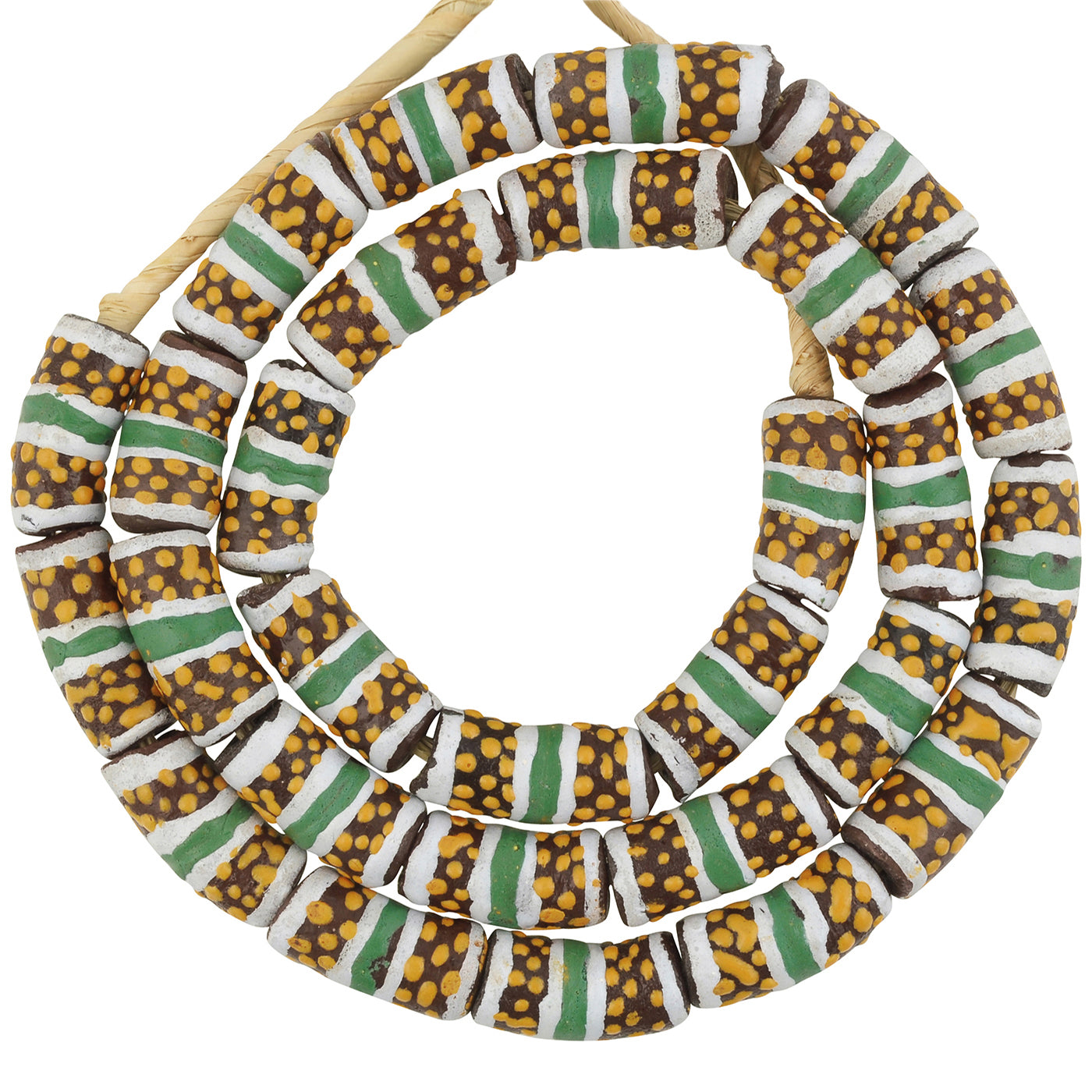 Beautiful African Trade Beads - Fancy Recycled Glass Krobo Beads