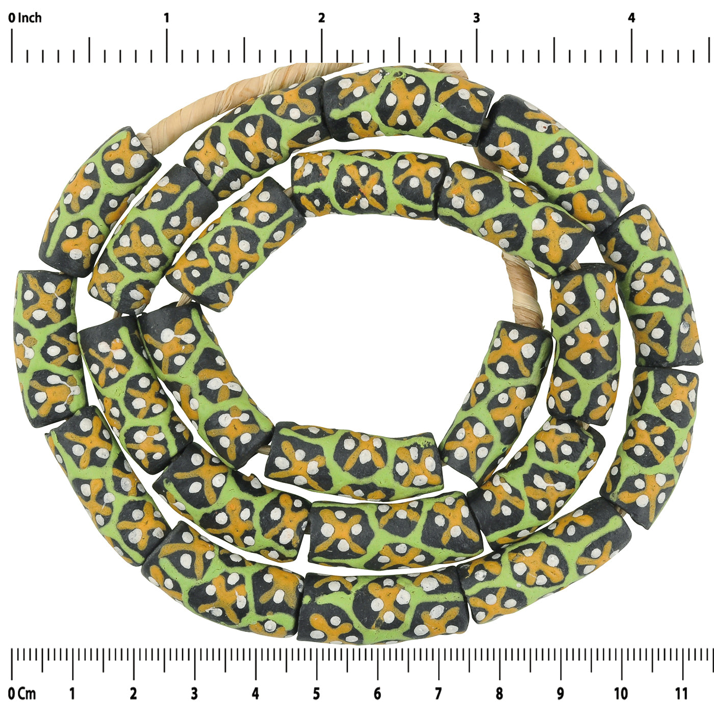 Exquisite African Trade Beads - 10Mm Recycled Glass From Ghana - zoomed-in detail