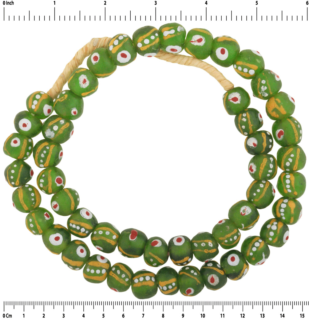 Translucent Powder Glass Beads - African Trade Beads From Ghana - close-up