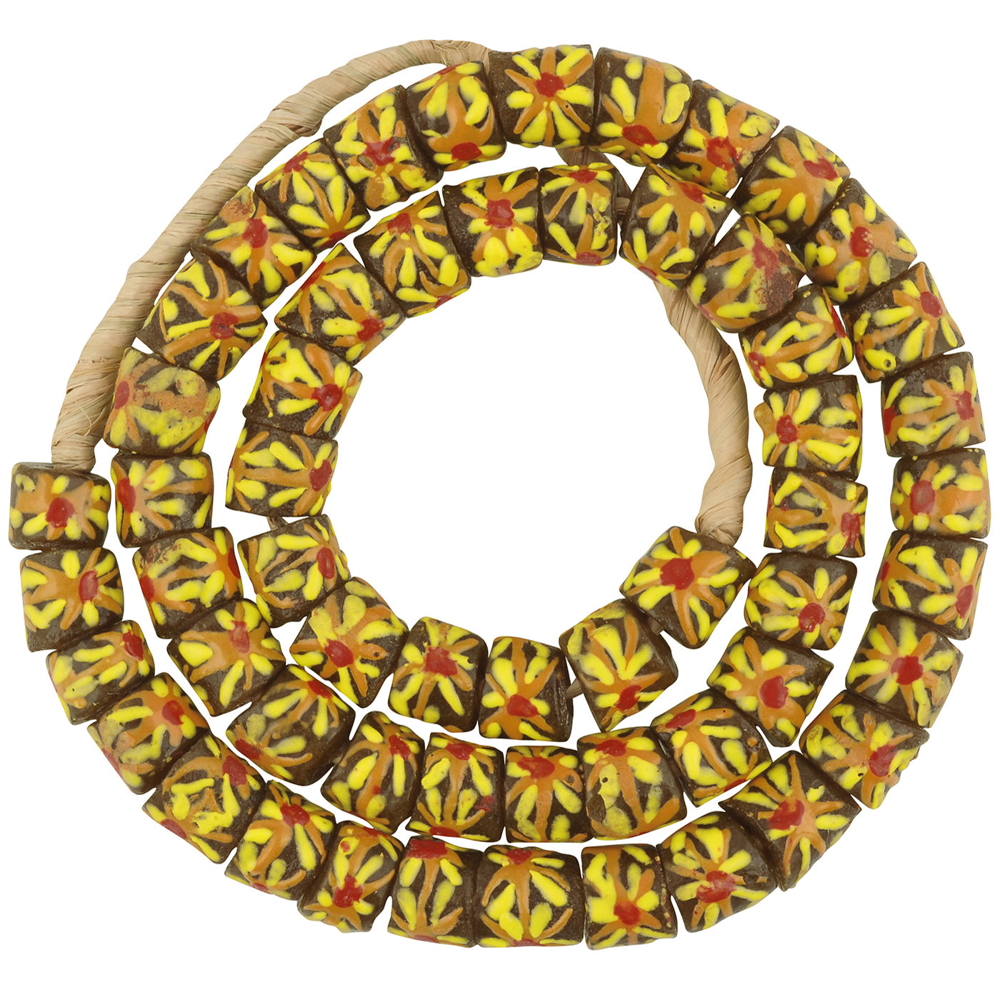 Authentic Ghanaian Fancy Powder Glass Beads - 25.5" Strand