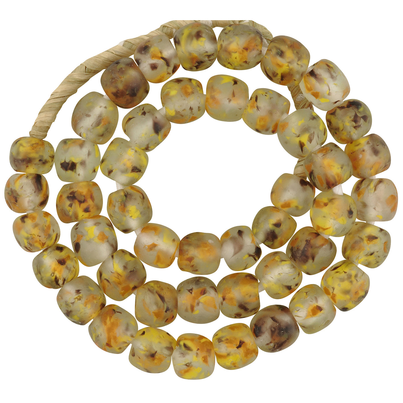 Translucent Krobo Glass Beads - African Trade Beads From Ghana - angled shot