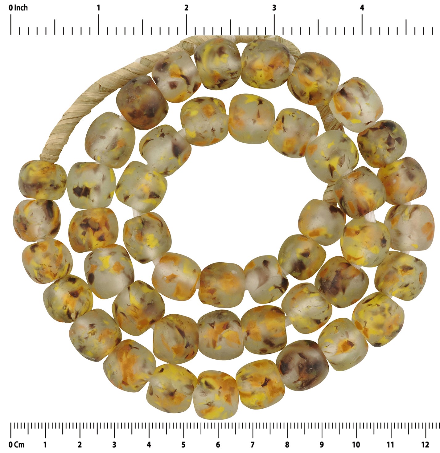 Translucent Krobo Glass Beads - African Trade Beads From Ghana - partial view