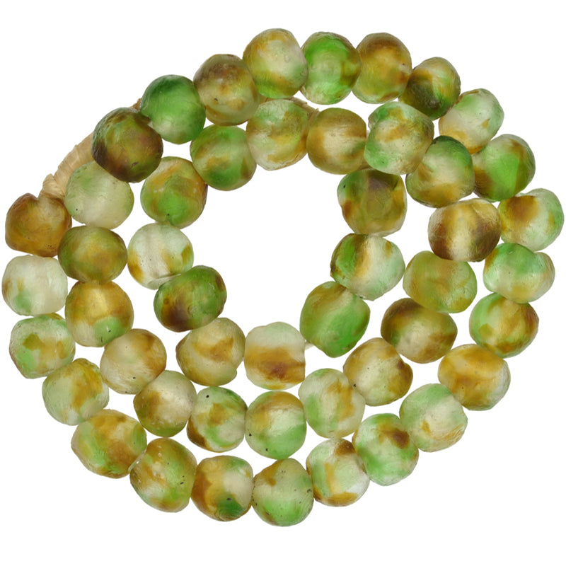 Translucent Recycled Glass Beads - 21.5" African Trade Beads