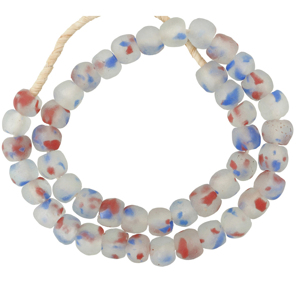 Authentic Translucent Krobo Glass Beads - 21" Strand