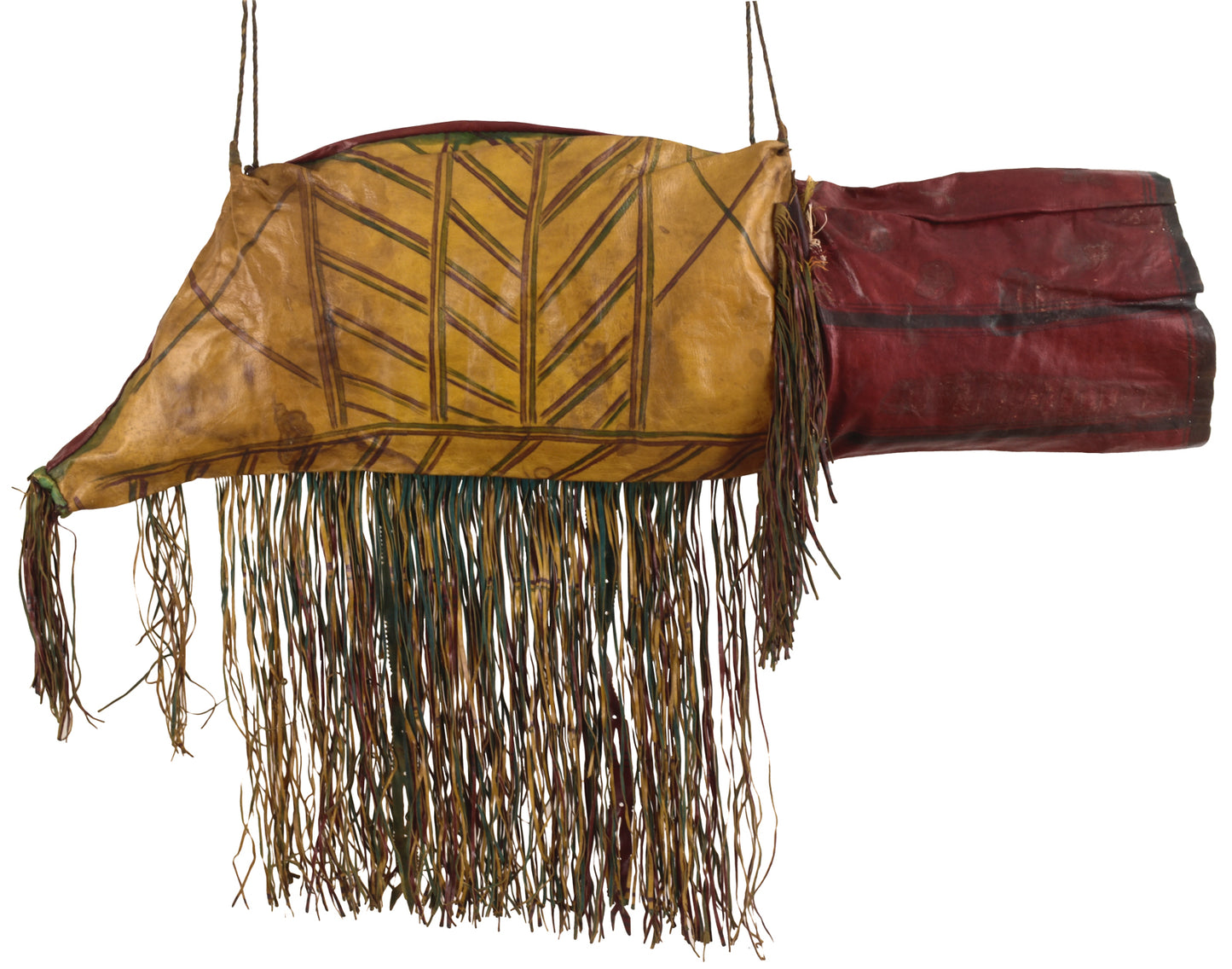 Authentic Tuareg Leather Camel Bag – Sahara Nomad Geometric Art (46½″×33″)