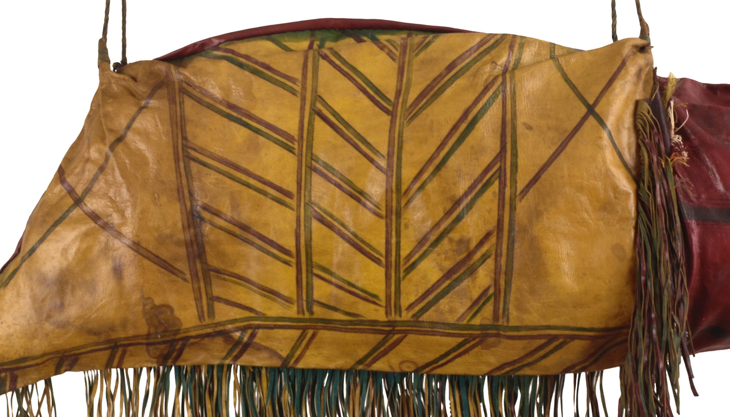 Authentic Tuareg Leather Camel Bag – Sahara Nomad Geometric Art (46½″×33″)
