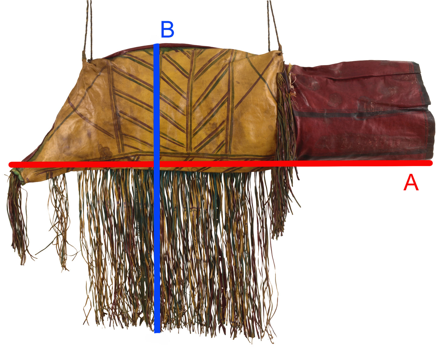 Authentic Tuareg Leather Camel Bag – Sahara Nomad Geometric Art (46½″×33″)
