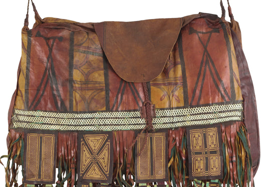 Authentic Old Tuareg Leather Bag – Sahara Nomad Storage Artifact