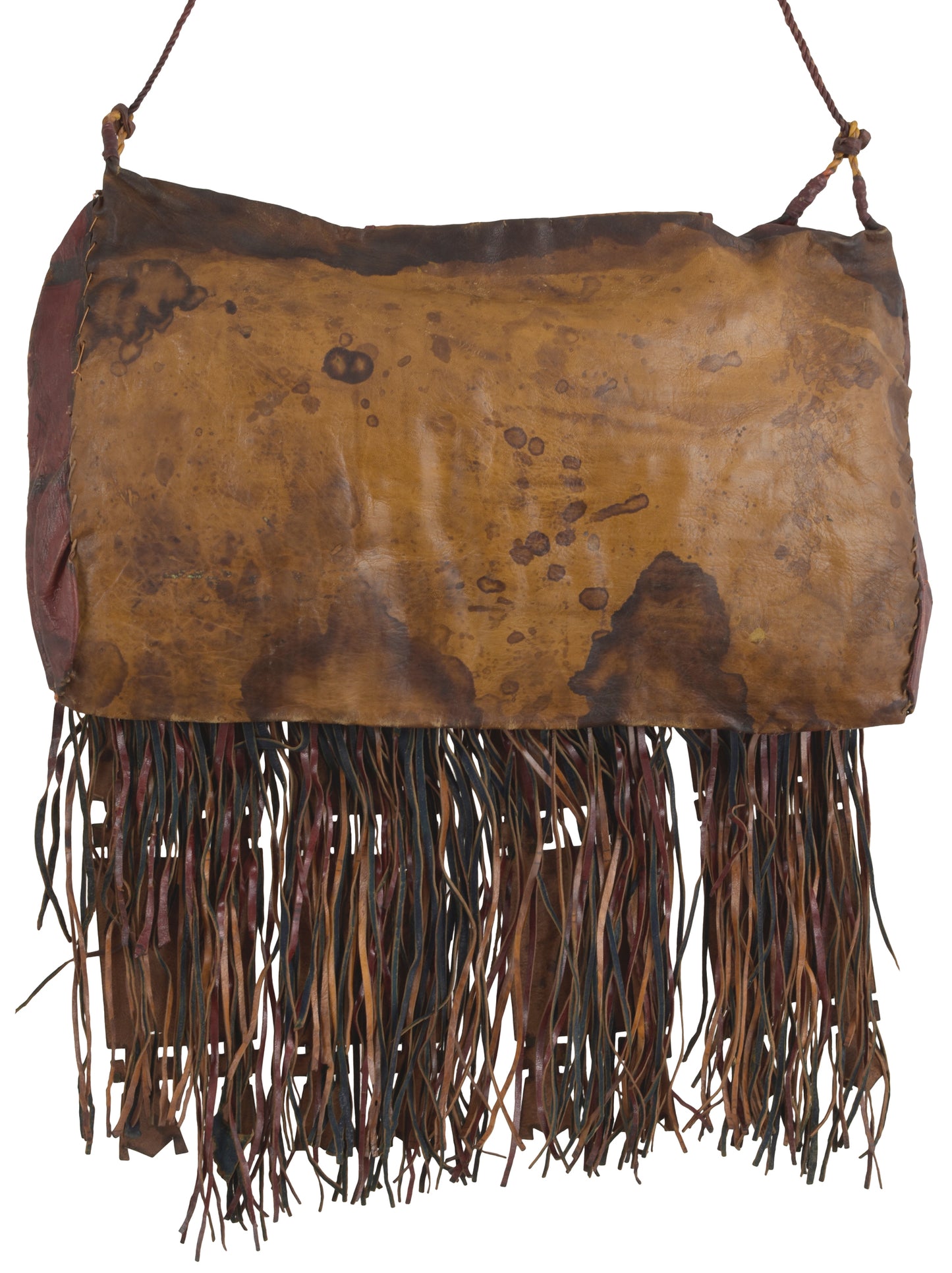 Authentic Tuareg Leather Sahara Nomad Storage Bag – Ethnic 21″ Fringe