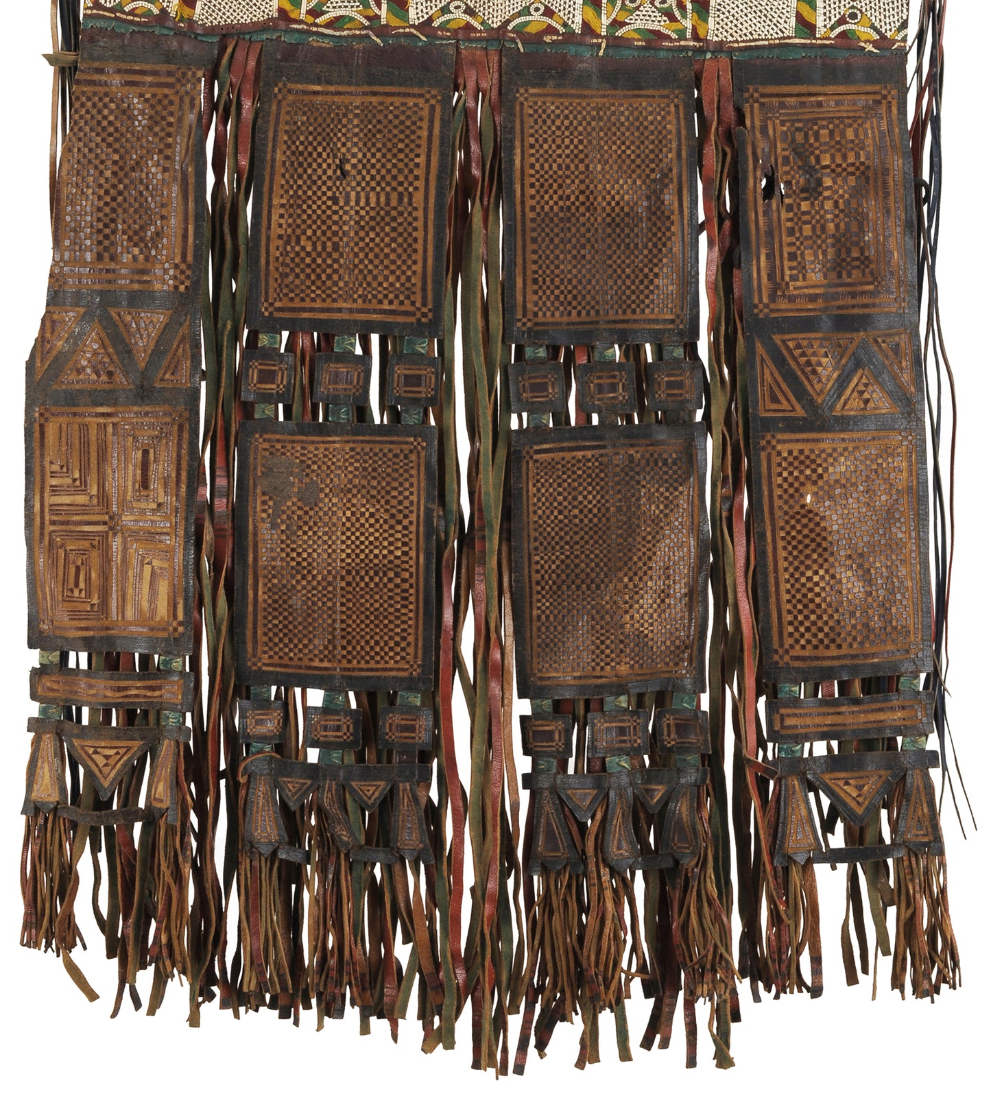 Leather Tuareg Old Tent Panel African Mali Niger Sahara Desert - close-up