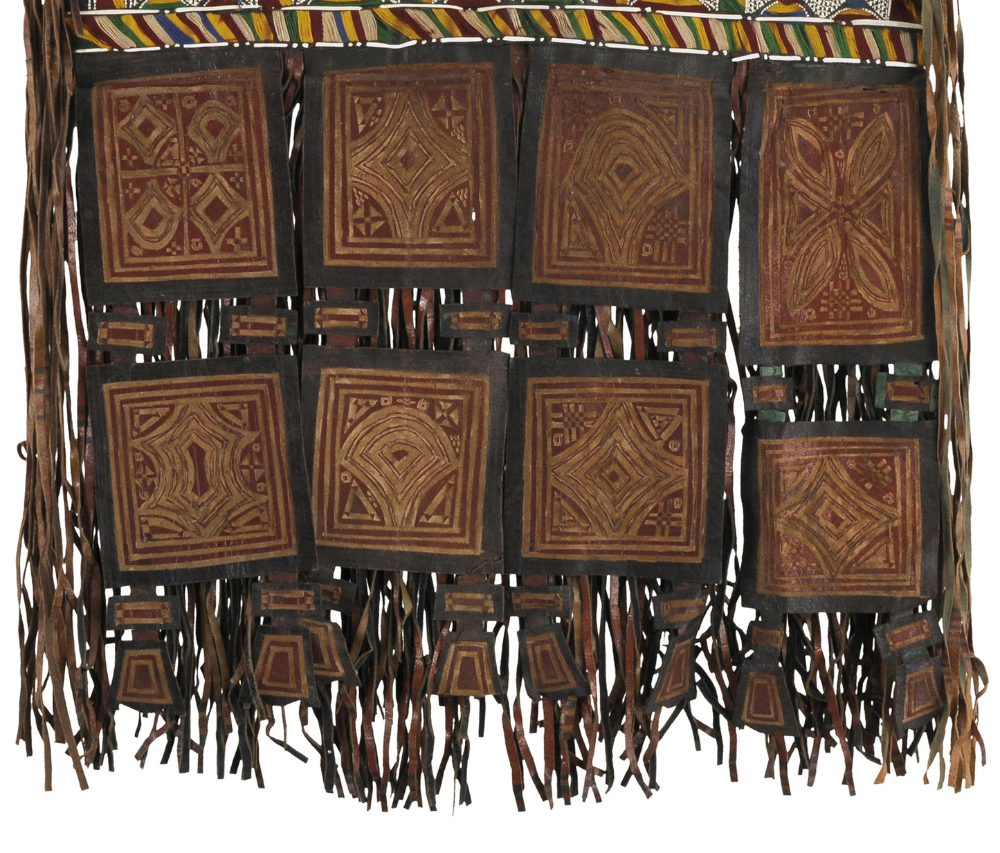 Tuareg Leather Tent Decor Panel African Niger Sahara Peul - close-up