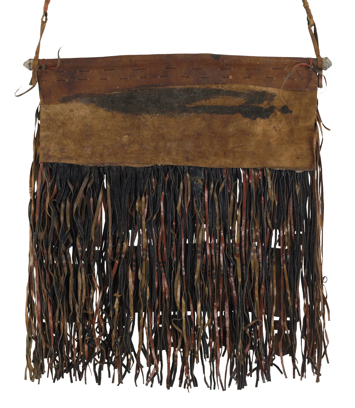 Tuareg Leather Tent Decor Panel African Niger Sahara Peul - angled shot