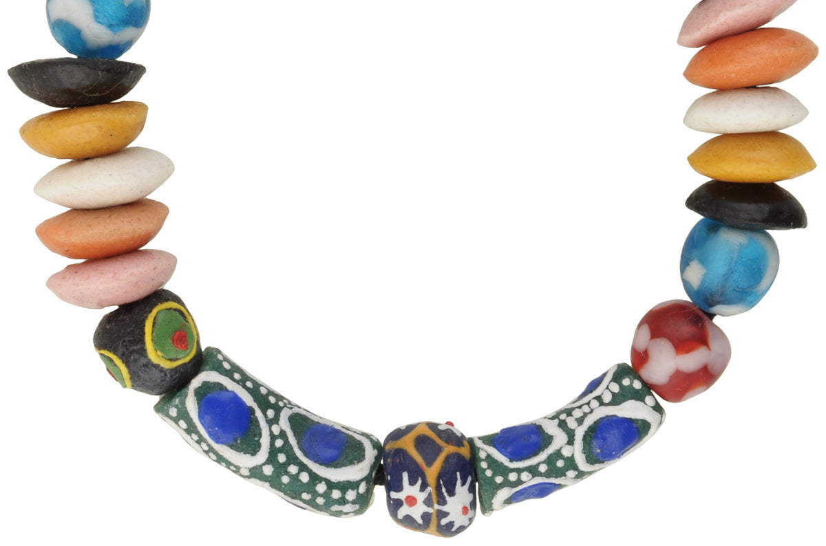 Handmade Beaded Bracelet - African Krobo Glass Trade Beads - alternate view