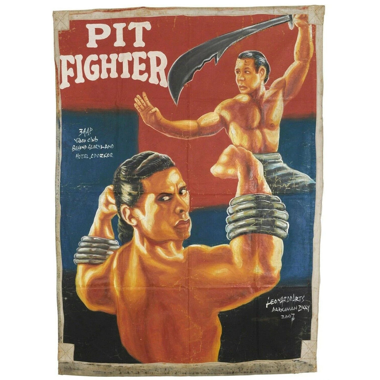 Pit Fighter Movie Poster - Authentic Hand-Painted Art From Ghana