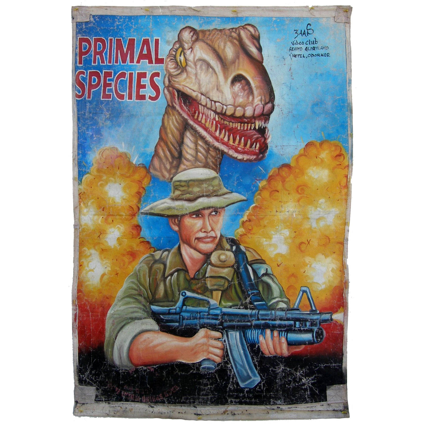 Unique Hand-Painted 'Primal Species' Movie Poster By Ghanaian Artist - horror scene artwork