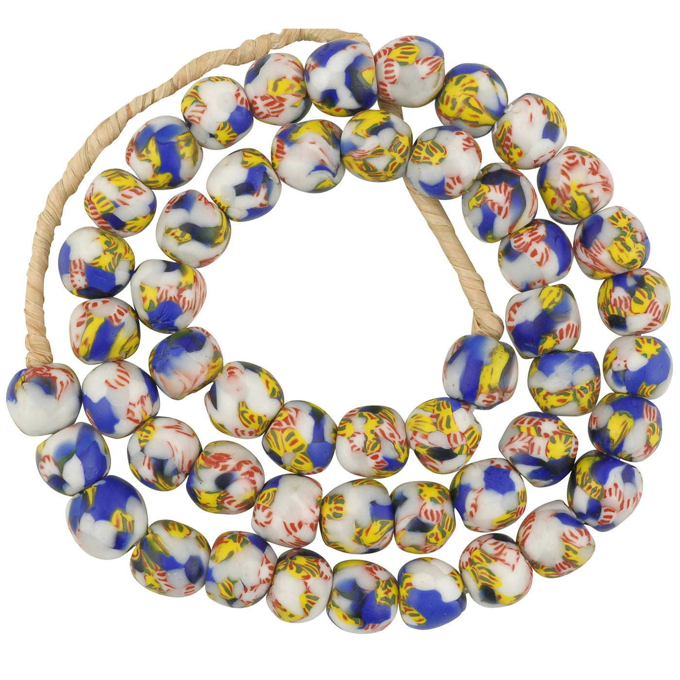 Beautiful African Trade Beads - Fused Ghana Glass Beads, 12-13Mm