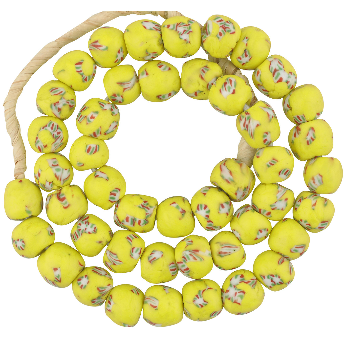 Handmade Ghana Fused Recycled Glass Trade Beads - 12-13Mm