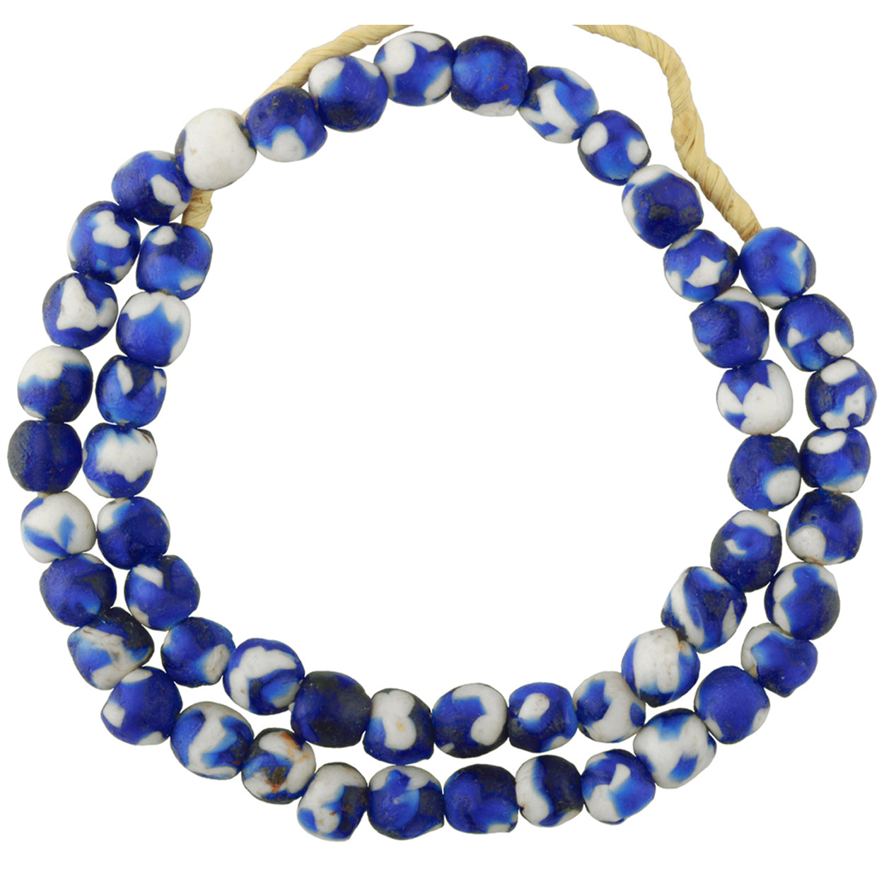 10Mm Navy Blue Glass Beads - Handmade African Krobo Strand