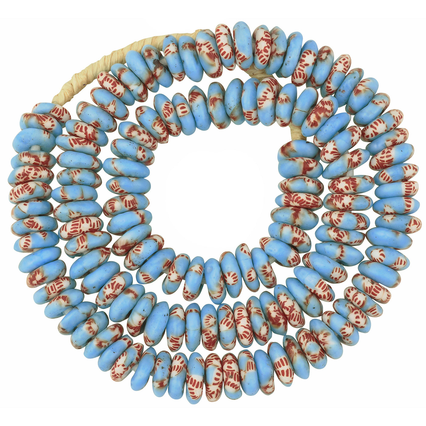 Authentic Ghanaian Recycled Glass Disk Beads - African Trade
