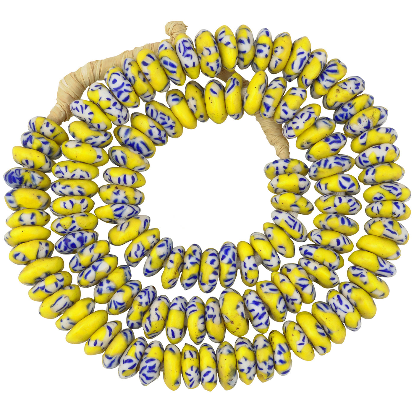 Handmade African Trade Beads - Fused Ghana Glass Disks 11-12Mm