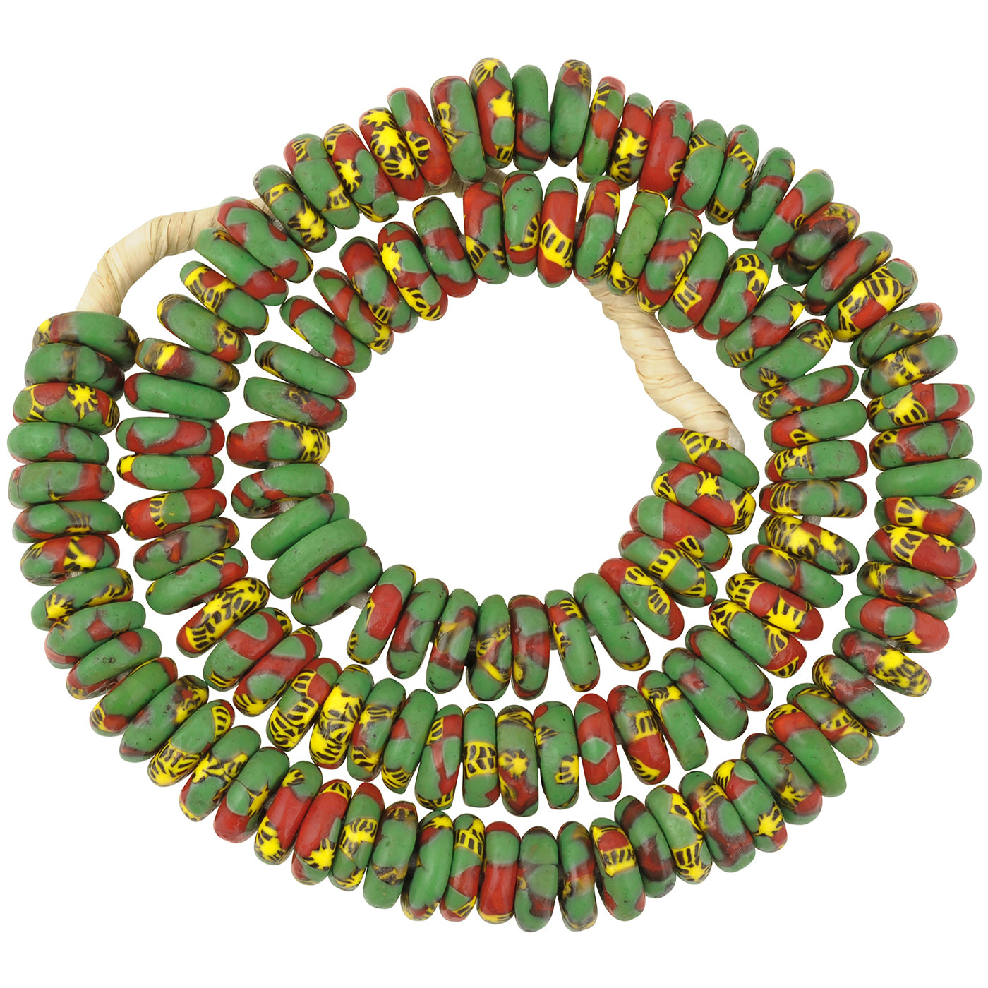 Handmade African Trade Beads - Fused Ghana Glass Disks 11Mm
