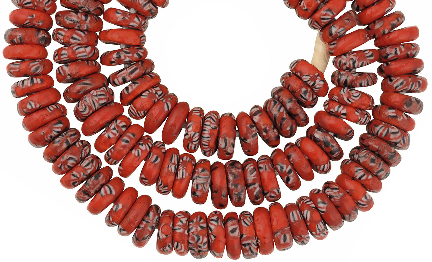 Beautiful African Trade Beads - Recycled Glass Beads From Ghana - close-up