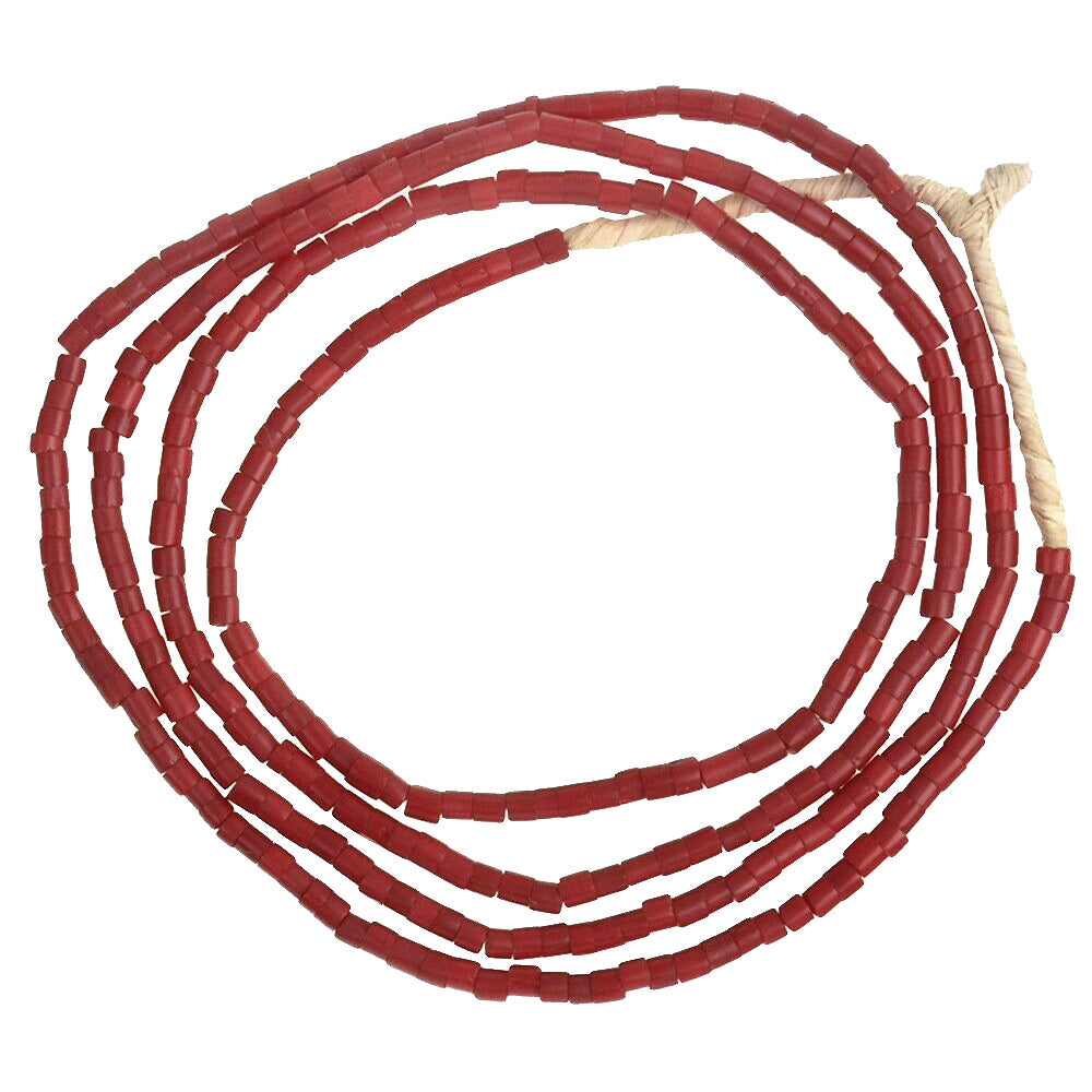Unique Strand of Tiny 3 mm Red Old Venetian Seed Glass Trade Beads