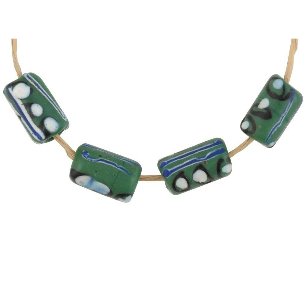Antique Green Fancy Venetian Lampwork Beads - African Trade