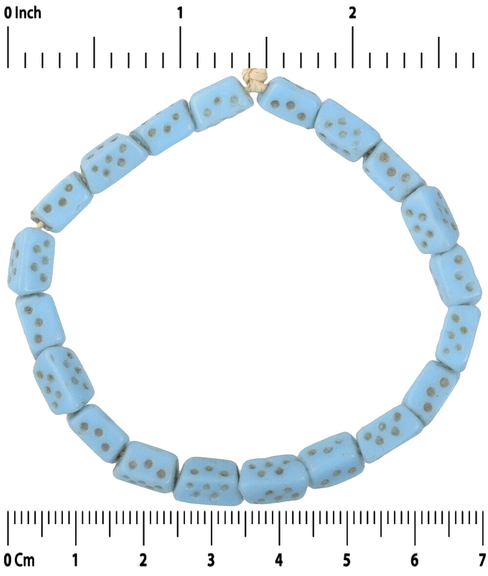 20 Old Czech Bohemian Dice Glass Trade Beads African Vintage - alternate view