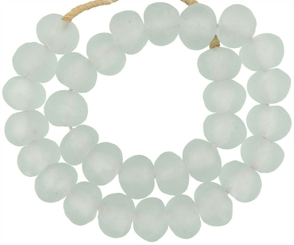 X-Large Translucent Krobo Glass Beads - African Trade Beads - product focus