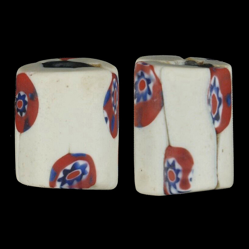 Rare Antique Venetian Millefiori Mosaic Glass Trade Beads 17-18Mm
