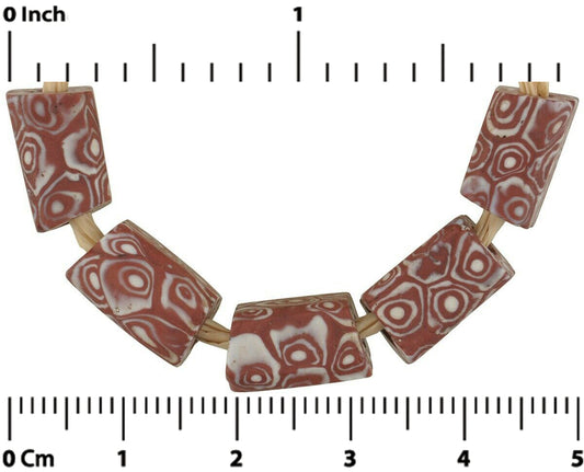 Antique African Trade Beads: Rare Old Rectangular Millefiori Mosaic - alternate view