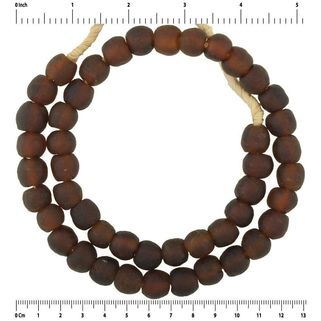 Authentic Bottletranslucent Powder Glass Beads - 12-13Mm, Ghana