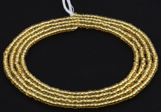Tie on Golden Color African Waist Beads – Handmade in Ghana