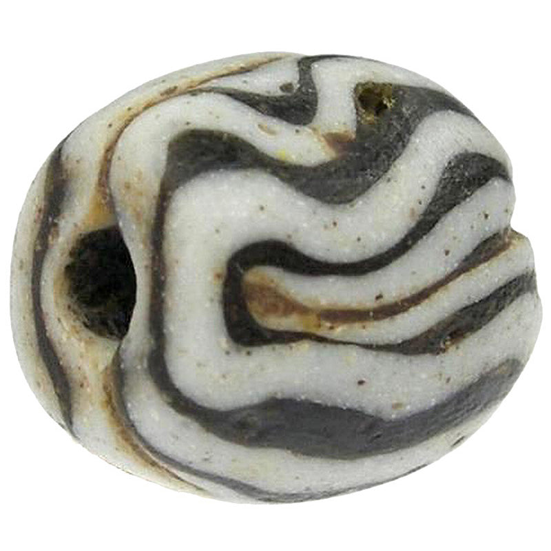 Rare 12Th Century Islamic Folded Glass Bead - Fustat, Egypt