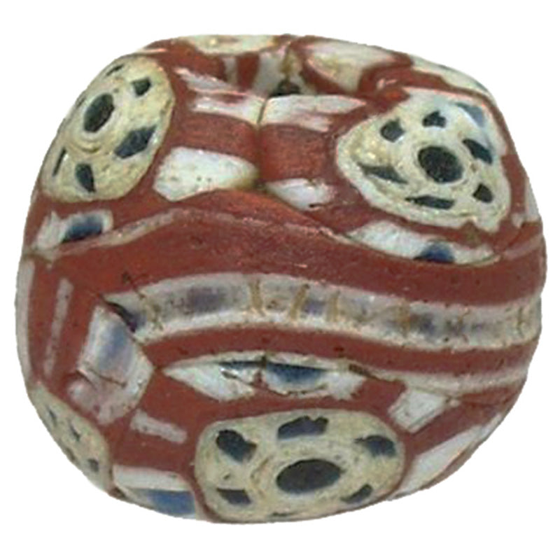Rare Antique Fustat Mosaic Glass Bead | Islamic Trade Bead 12X10Mm - close-up