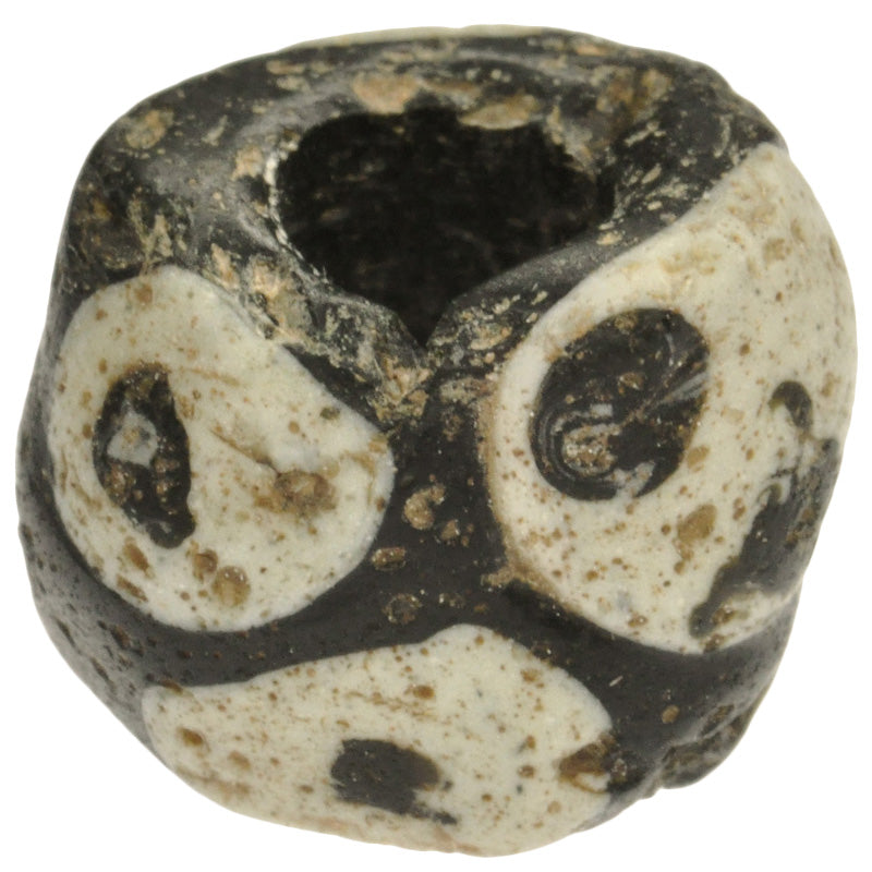 Rare Black & White Eye Bead | Fustat Islamic Glass Bead