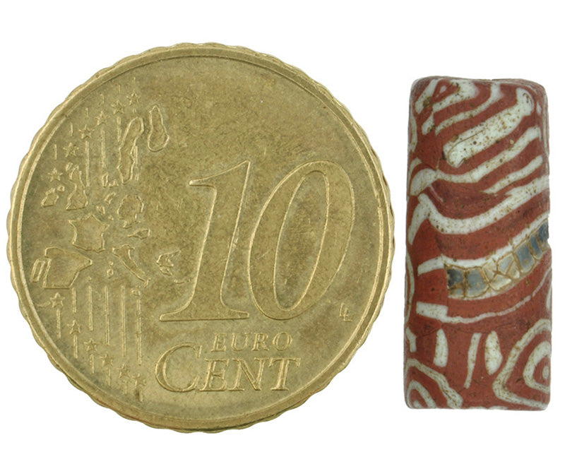 Antique Islamic Mosaic Glass Trade Bead From Fustat, C.1200 Ad - close-up