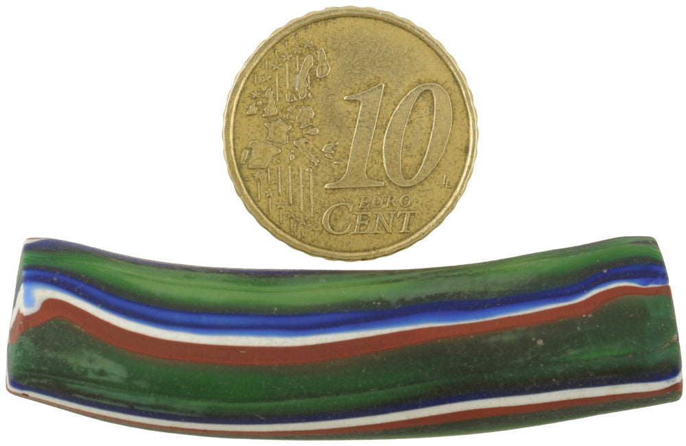 Rare Antique Elbow Millefiori Venetian Trade Bead, 51X13Mm, African Glass Bead - alternate view