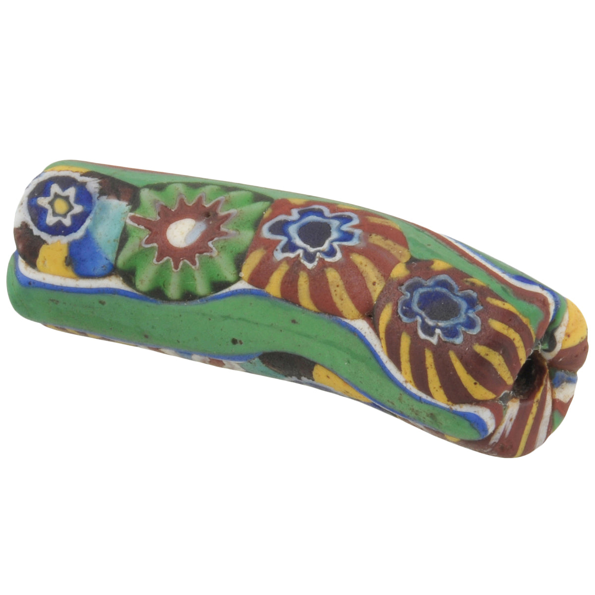 Rare Antique Venetian Elbow Millefiori Mosaic Trade Bead - African Trade
