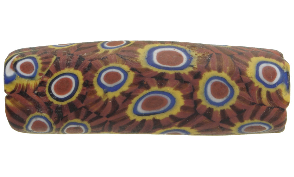 Rare Antique Large Venetian Millefiori Mosaic Glass African Trade Bead - zoomed-in detail