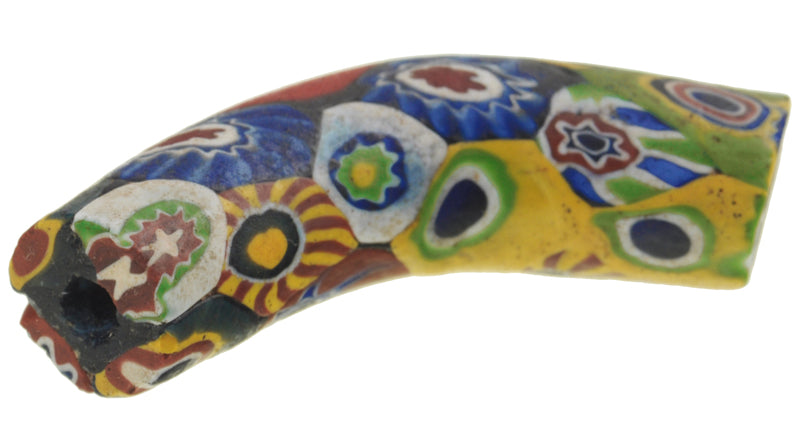 Rare Large Venetian Multimurrine Millefiori Mosaic Glass Trade Bead - Antique African Trade - zoomed-in detail