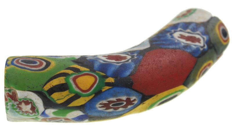 Rare Large Venetian Multimurrine Millefiori Mosaic Glass Trade Bead - Antique African Trade - close-up