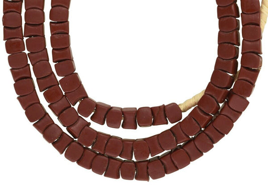 Vintage Brown Interlocking Czech Glass Spacer Trade Beads - alternate view