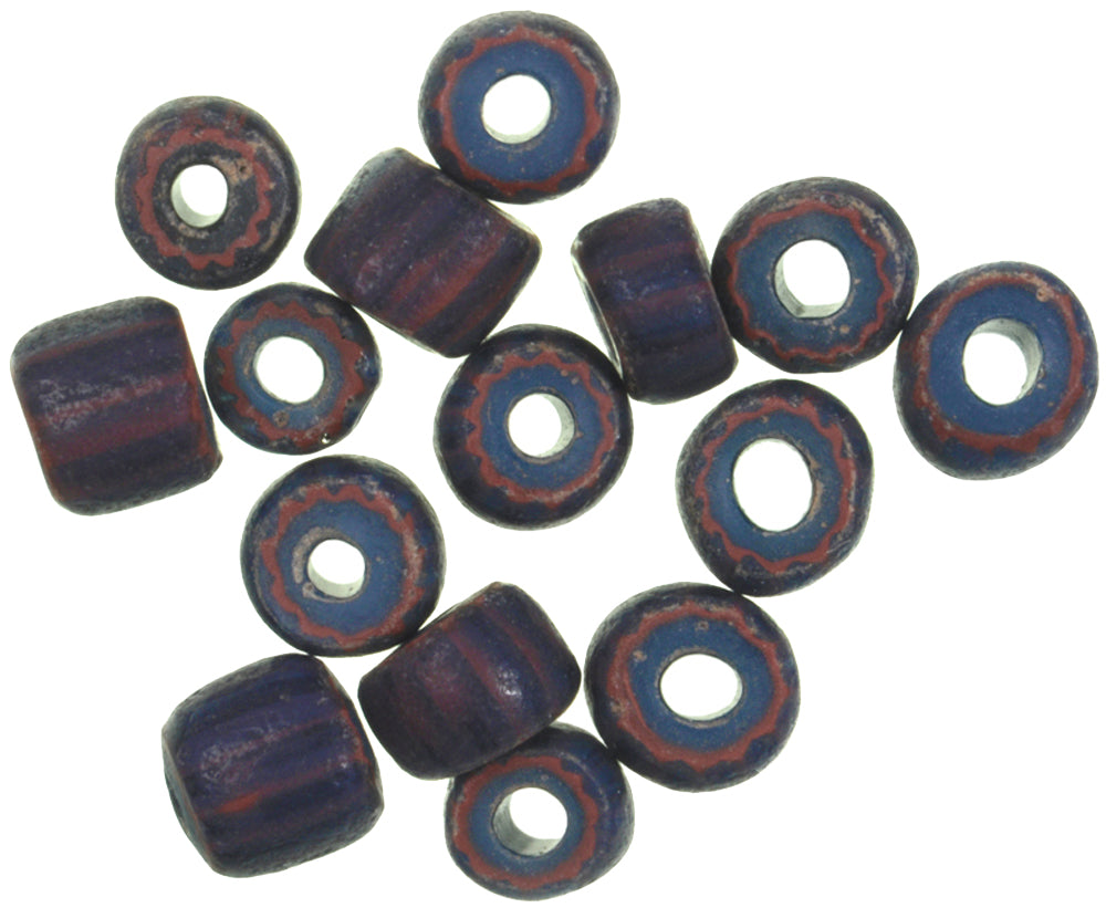Rare Awale Tiny Chevron Beads Strand - Antique 4Mm, 22" Long - close-up