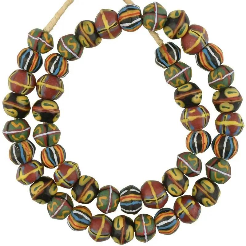 Recycled Krobo powder glass beads from Ghana – handmade African beadwork
